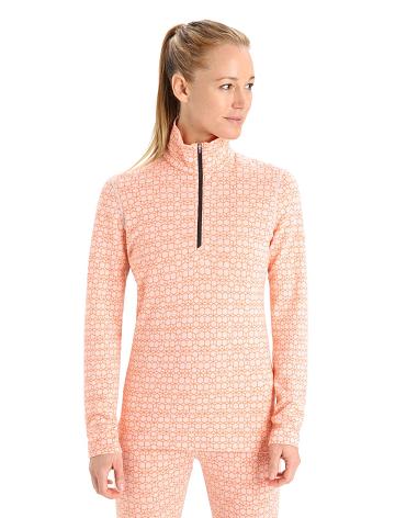 Women's Icebreaker Merino 250 Vertex Long Sleeve Half Zip Alpine Geo One Piece & Sets Snow / Flash | CA 1154YXFU